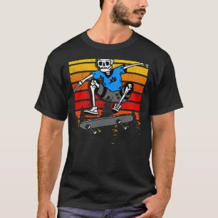 Skateboarding Graphic Skater Skeleton T-Shirt