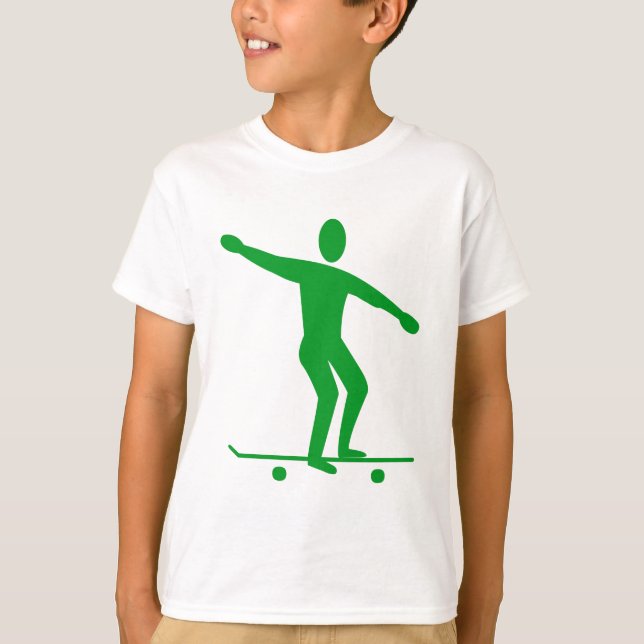 Skateboarding - Grass Green T-Shirt (Front)