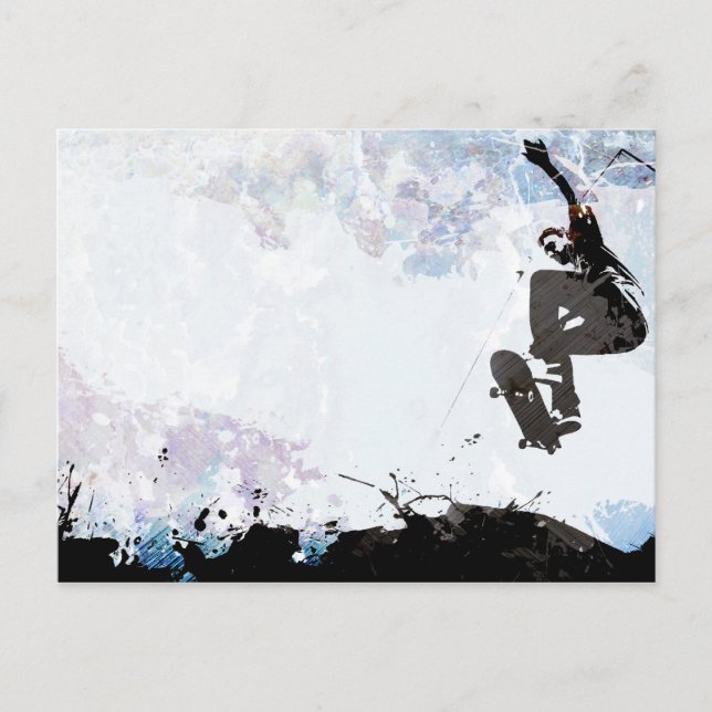 Skateboarding Grunge Layout Postcard (Front)