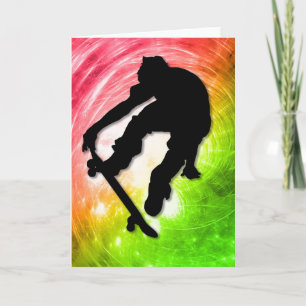 Skateboarding in a Psychedelic Cyclone Card