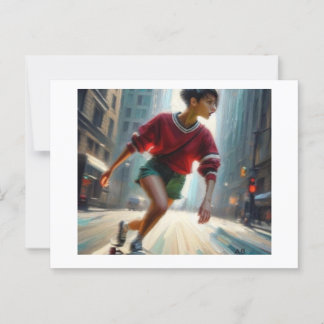 Skateboarding in the City, Postcard