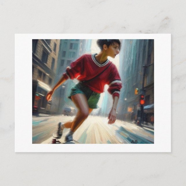 Skateboarding in the City, Postcard (Front)