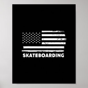 Skateboarding Life Usa Flag Patriotic Sports Desig Poster