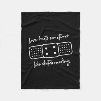 Skateboarding Love Heart Plaster Sport Fleece Blanket
