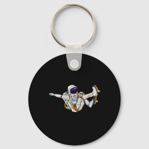 Skateboarding Men Boys Kids Gift Idea Astronaut Keychain