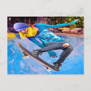 Skateboarding on Water Postcard