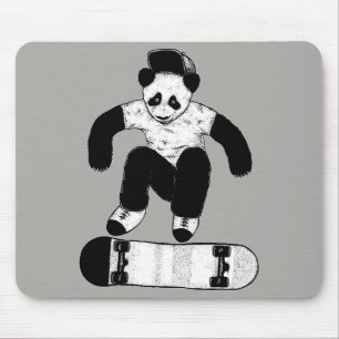 Skateboarding Panda Mouse Pad