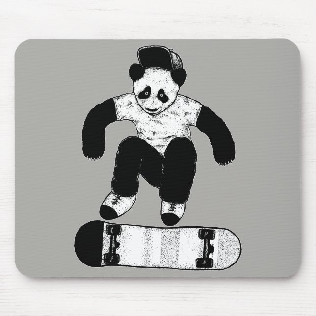 Skateboarding Panda Mouse Pad (Front)