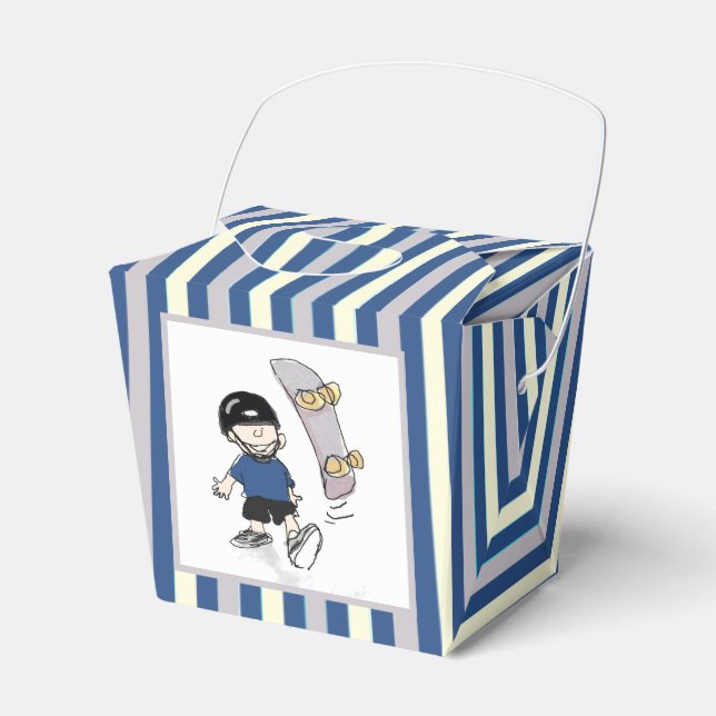Skateboarding Party Favours Favor Box (Front Side)