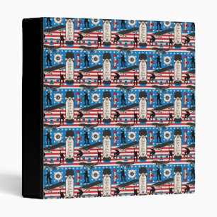 Skateboarding Patriotic USA Skateboarder Binder