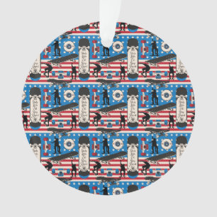 Skateboarding Patriotic USA Skateboarder Ornament