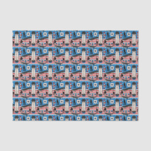 Skateboarding Patriotic USA Skateboarder Tissue Paper