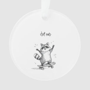 Skateboarding Raccoon – Cute Funny Skateboard Ornament