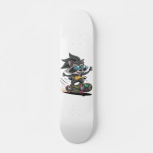 Skateboarding raccoon skateboard