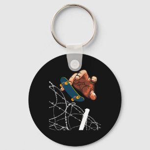 Skateboarding Rbed-wire Skateboarder Fingerboardin Keychain