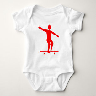 Skateboarding - Red Baby Bodysuit