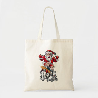 Skateboarding Santa Claus Deck The Hall Tote Bag