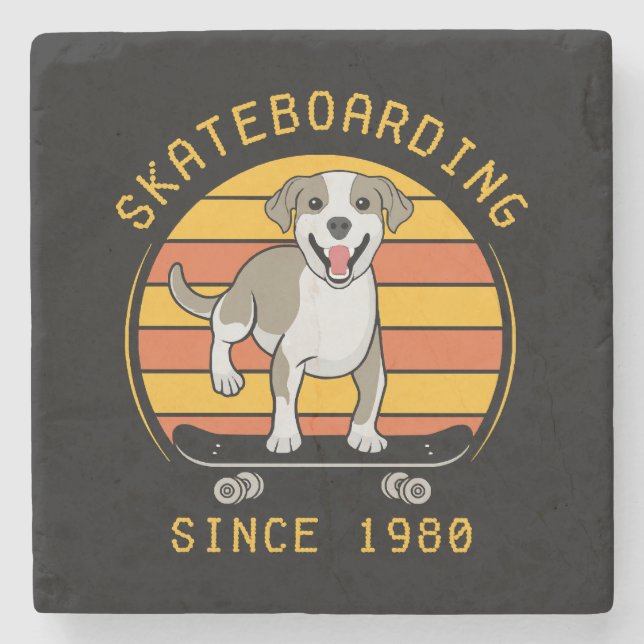 Skateboarding Since 1980 Stone Coaster (Front)