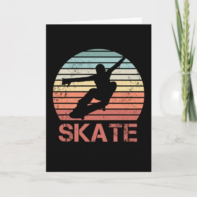 Skateboarding Skate Skater Retro Gift Card (Front)