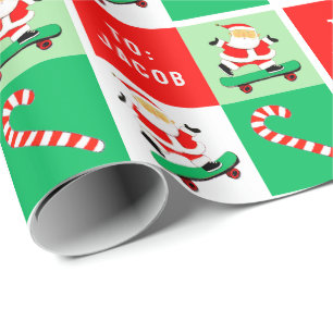 Skateboarding Skater Holiday Gift Wrapping Paper
