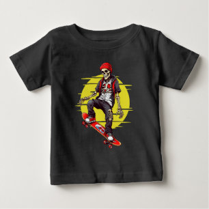 Skateboarding Skeleton Baby T-Shirt