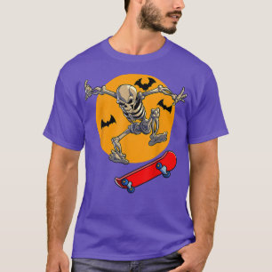 Skateboarding Skeleton Men Boys Skater Skateboard T-Shirt