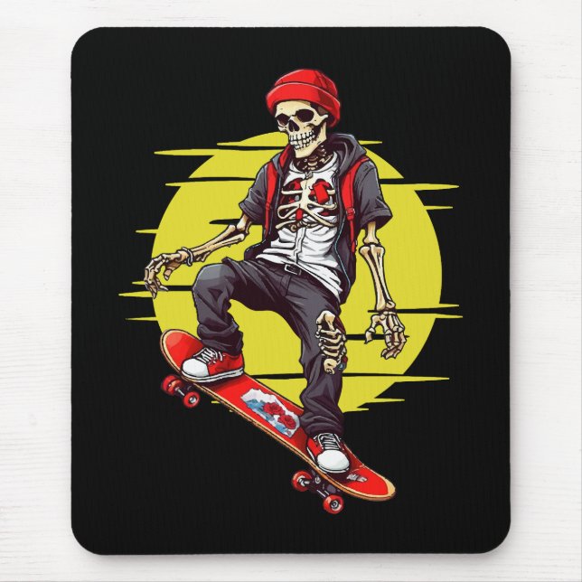 Skateboarding Skeleton Mouse Pad (Front)