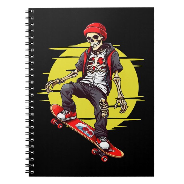 Skateboarding Skeleton Notebook (Front)