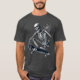 Skateboarding skeleton punk rock vibe T-Shirt
