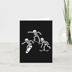 Skateboarding Skeletons Halloween Skater Boys Kids Card
