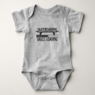 Skateboarding Skills Loading Skateboarder Baby Bodysuit