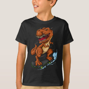 Skateboarding T-rex - Cute Trex Dinosaur Skateboar T-Shirt