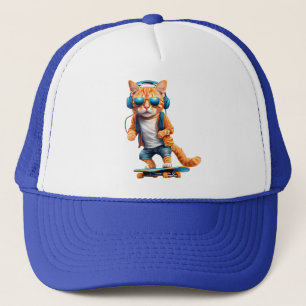 Skateboarding Tabby Baseball Hat