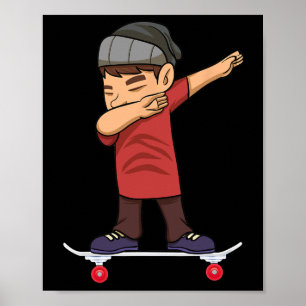 Skateboarding Teen Boy On Skateboard Gift For Skat Poster
