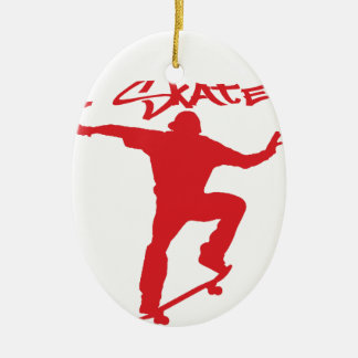 Skateboarding trick ceramic ornament