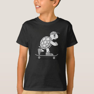 Skateboarding Turtle Cool Cartoon Animal Skater T-Shirt