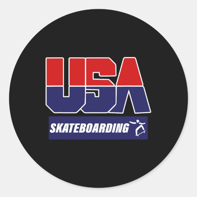 Skateboarding Usa  Classic Round Sticker (Front)