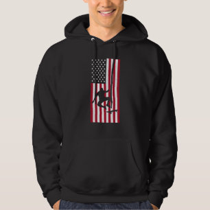 Skateboarding Vintage American Flag Skateboarding Hoodie
