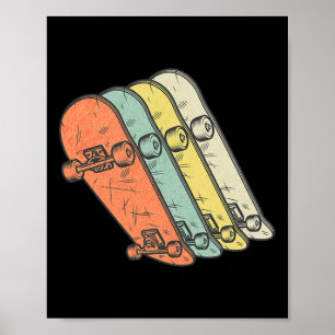 Skateboarding - Vintage Skateboarder Retro Skatebo Poster