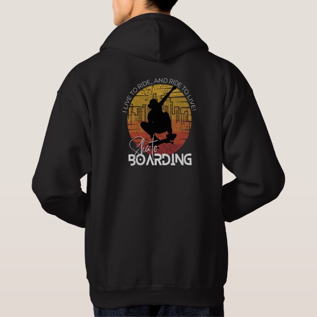 Skateboarding with Life Quotes Hoodie (Back)