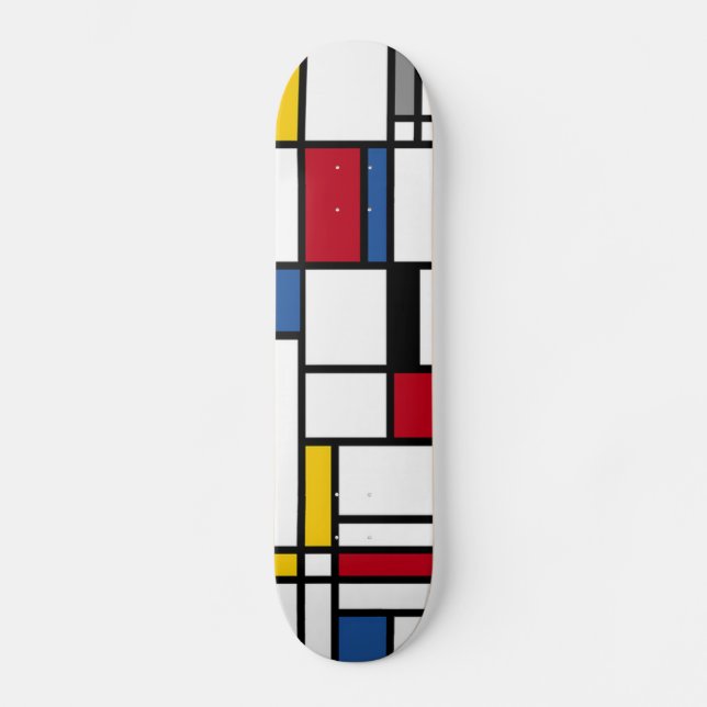 Skateboards art Piet Mondrian abstraction (Front)