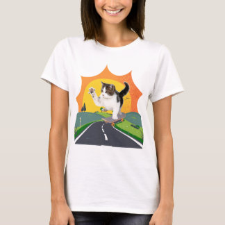 Skatebroading Cat T-Shirt