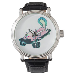 Skater Axolotl Skateboard Lovers Girl or Boy Watch