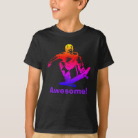Skater Boy Awesome Rainbow Skateboarder