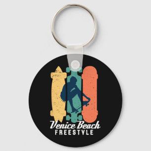 Skater Boy Venice Beach California Freestyle Skate Keychain