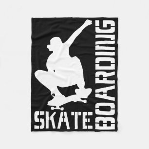 Skater Boys Girls Skateboarding Skateboard  Fleece Blanket