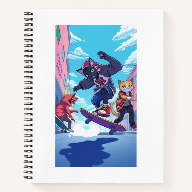 Skater Cats Sketchbook Notebook (Front)