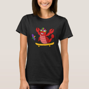 Skater Crawfish Pocket Mardi Gras Mask Carnival Sk T-Shirt