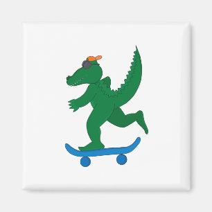 Skater Crocodile Magnet