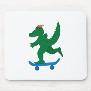Skater Crocodile Mouse Pad